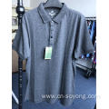 Men's AB Yarn Pique Short Sleeve Polo Shirts Jacquard Collar